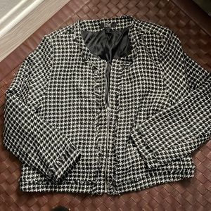 DMDonna Moore Black/White Checked Jacket size 2X
